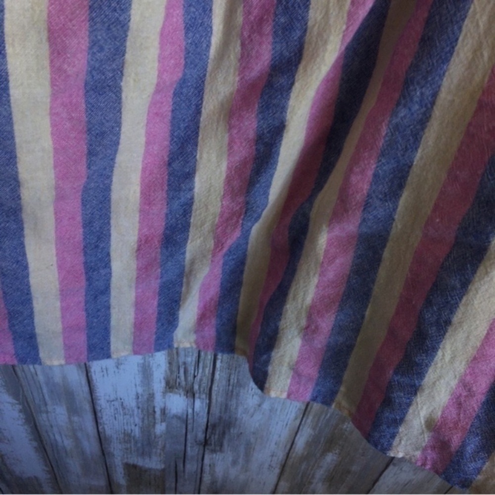 Easel Striped Off The Shoulder Linen Blend Blouse - Picture 2 of 2